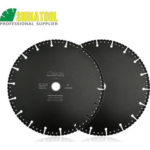 SHDIATOOL 2pcs 230mm Vacuum Brazed Diamond Blade multi Purpose 9" Demolition Blade cutting Iron Pipe