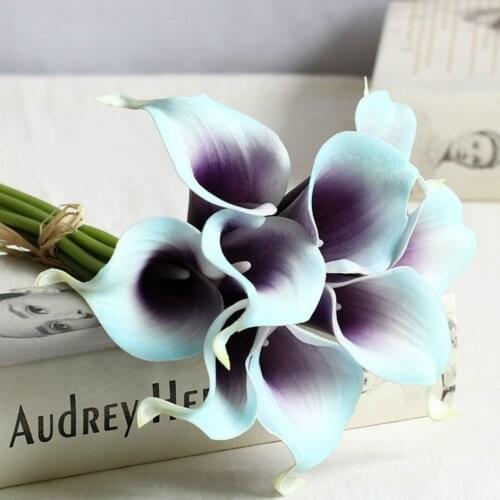 Blue Calla Lilies Real Touch Flowers For Wedding Bouquets Centerpieces artificial flowers for wedding Home table Decoration