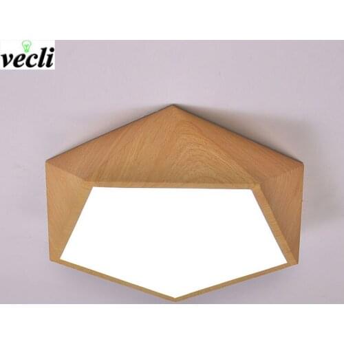 Creative Imitation Wood Geometric LED Ceiling Lamps modern living room bedroom aisle ceiling light, Indoor Lighting Fixture