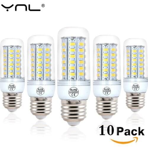 10pcs Lampada LED Lamp E27 220V 240V LED Corn Bulb SMD5730 Lamp LED Bulbs 24/36/48/56/69/72/96LEDs Chandelier Lights