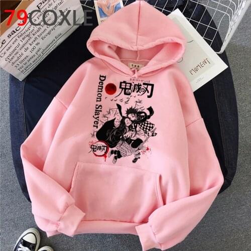 Hoodies Hot Anime Demon Slayer Men Kawaii Cartoon Kimetsu No Yaiba Hoody Cute Demon Blade Harajuku Top Black Sweatshirts Male