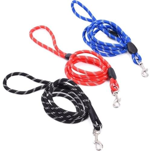 Dog Thick Leashes Nylon Rope Reflective Large Size For Cat Outdoor Walking Traction Collar Lead Soft Handle Pets Product