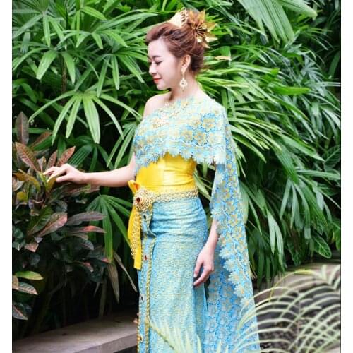 Thailand Dress Traditional Clothing for Women Catwalk Photo Studio Annual Meeting Host Restaurant Welcome Clothes Slim Thai