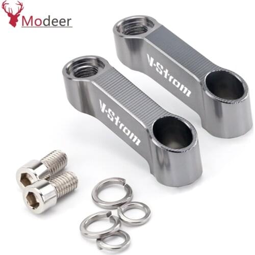 2PC For Suzuki GSX-S 750 1000/F SV650 V-STROM 650 Motorcycle Rearview Mirror Extension Mount Bracket Holder Riser Extend Adapter