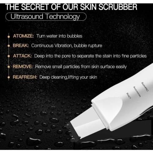 Beauty Star Ultrasonic Face Cleaning Skin Scrubber Facial Cleaner Skin Peeling Blackhead Removal Pore Cleaner Face Scrubber