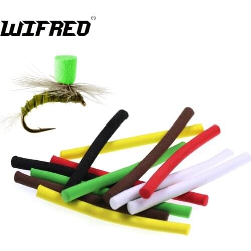 Wifreo 12PCS 4mm*5cm Parachute Foam Stick Fly Fishing Zig Rig Foam Sticks Hair Rig Floating Fly Fishing Lure Material Foam Wing