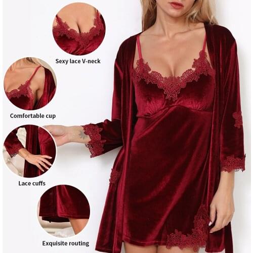 Womens pajamas women sleepwear sleep tops nightwear robe sets sommeil tops Sexy lingerie nightgown womens lace underwear