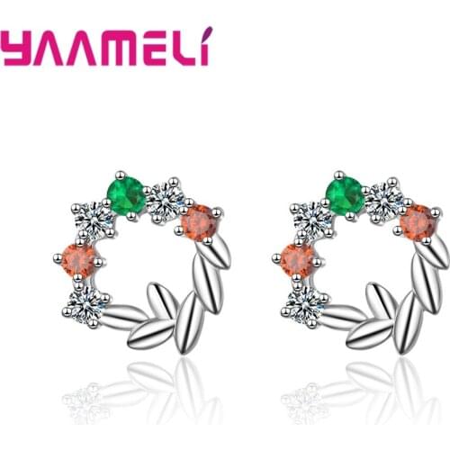 Fashion Casual Stud Earrings 925 Sterling Silver Jewelry Women Micro Pave Crystal Brilliant Delicate Present Wholesale Retail