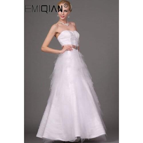 A Line Wedding Dress, Strapless Bridal Gown, Woman Vestidos de Novia Backless Robe de Mariee