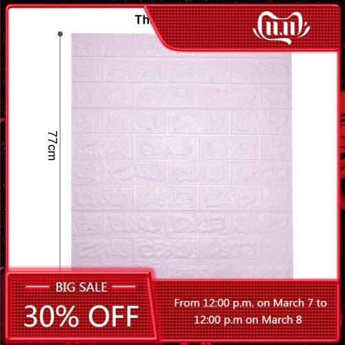 10pcs DIY PE Foam 3D Self Adhesive Panels Wall Stickers Home Decor Embossed Brick 70*77cm