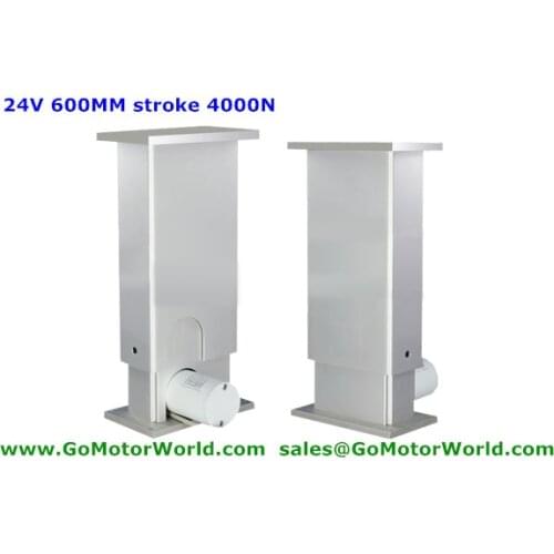 24V 4000N 400KG load 6mm/s mini height 750mm max height 1350mm lifting column for adjustable height desk leg furniture