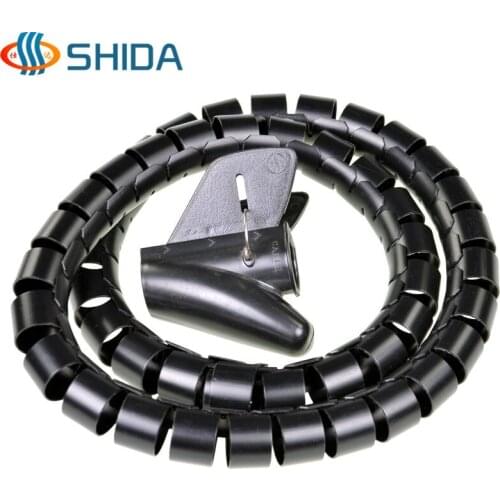 32mm Diameter 3M/Lot 4 Colors PE Cable Tidy Spiral Wrap Band Sleeves Tube Banding for Wire Management
