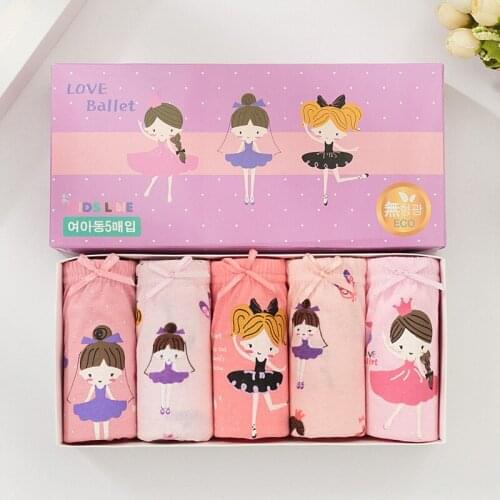 5 Pcs/lot Kids Girls Briefs Cartoon Cotton Children Underwear Cute Soft Kids Baby Girls Panties Princess Underpants