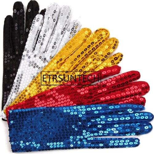 60pairs Adult Glove Evening Party Costume Gloves Sequined Gloves Dance Perfomance Gloves Party Decoration 23x9cm