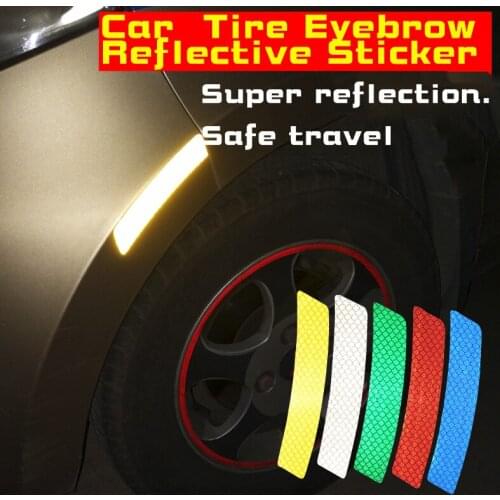 Car tyre Eyebrow Stickers Universal Safety Warning Mark Reflective Tape Auto Exterior Motorcycle Bike Helmet