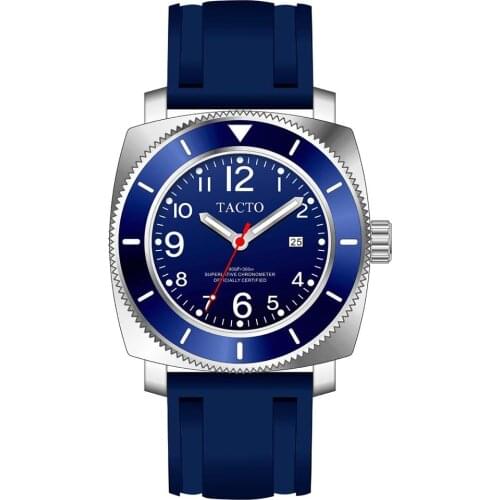 2020 TACTO Top Luxury Brand PAM Sports Watches Blue Rubber Big Case Chronograph Watch Military Army Wristwatches 50M Waterproof