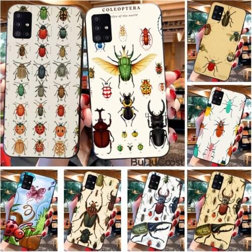 Diseny Beetles Insects Entomology Collage Phone Case For Samsung A10 A20 A30 A40 A50 A70 A71 A51 A6 A8 2018