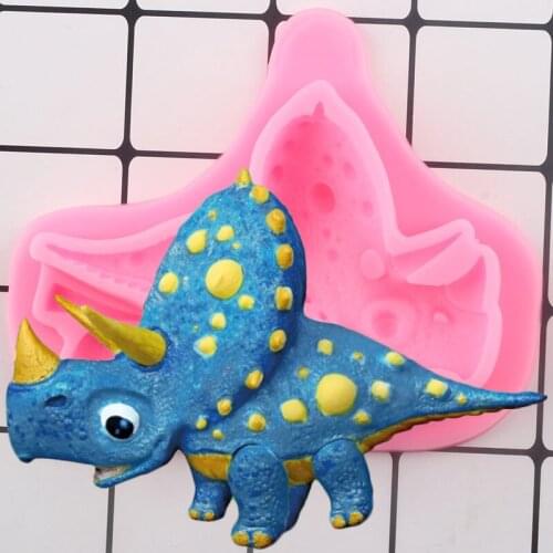 Dinosaur Cupcake Topper Fondant Mould Baby Birthday Cake Border Silicone Cake Decorating Tools Candy Polymer Clay Chocolate Mold