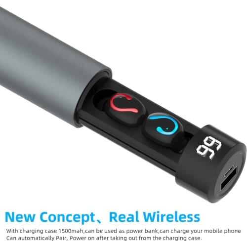 For HBQ Q67 TWS Bluetooth 5.0 Earphone Stereo Wireless Handsfree Earbuds Q62 Mini Waterproof Headset with Power Bank