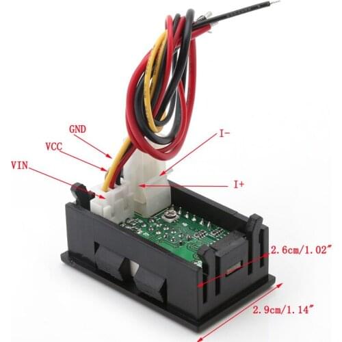Dual Display 4 Bit Voltage Current Meter DC 0-33V/1A/3A Voltmeter Ammeter