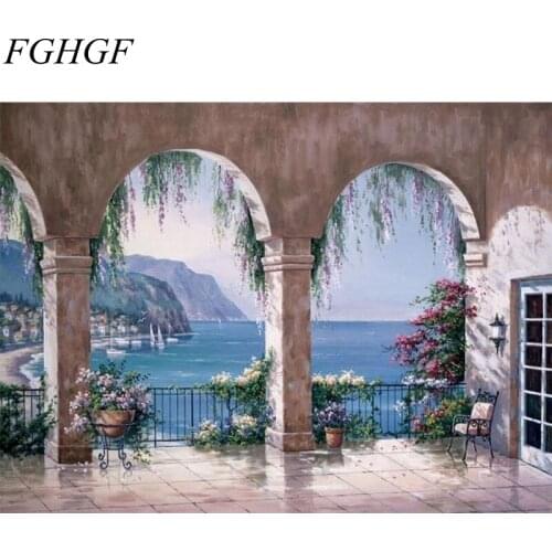 FGHGF Frameless DIY Painting By Numbers Home Decor Hand Painted Landscape Canvas Painting Unique Wall Art Picture