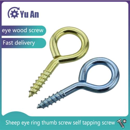 Eyes Wood Screws Sheep Eye Ring Thumb Screw Hook Self Tapping Screws Household Lamp Hook Self-tapping Screw 10pcs
