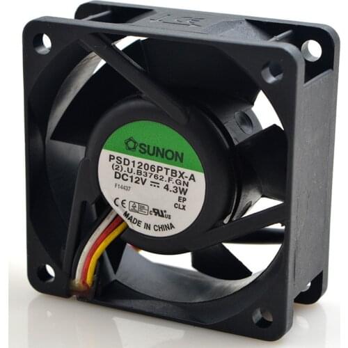 Jianzheng FOR SUNON 6025 6CM PSD1206PTBX-A 12V 4.3W 4-wire ball cooling fan