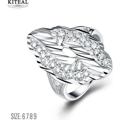 KITEAL Gorgeous silver plated size 6 7 8 9 engagement ring for female personality anillos to.us bear 2017 sport