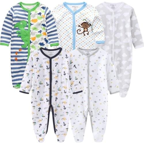 5-Pack Baby Rompers Overalls Costume Kids Winter Clothes for Boy Newborn Playsuit Baby Clothing