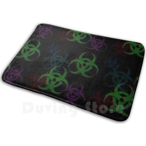 Cyber Biohazard Mat Rug Carpet Anti-Slip Floor Mats Bedroom Cyber Computer Hacker Glitch Disturbed Danger Biohazard Bio Hazard