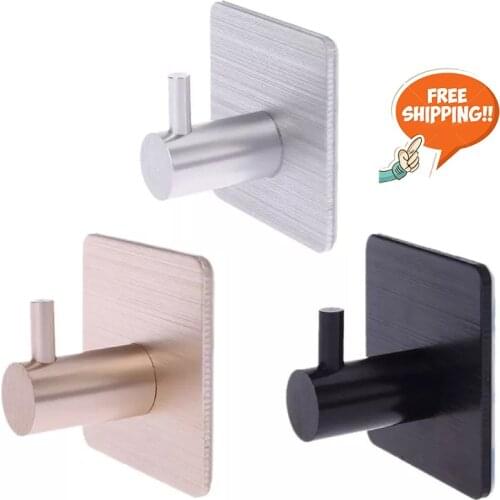 Black Robe Aluminum Hook Wall Hook Towel Hook For Bathroom Stainless Steel Coat Hook Rustproof Hook Hanger For Kitchen Hardware