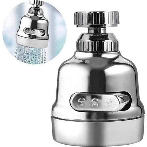 360 Degree Kitchen Metal Nozzle Water Outlet Water Saving Filter Sink Faucet Extender Tap Booster Faucet Sprayer Head 45a