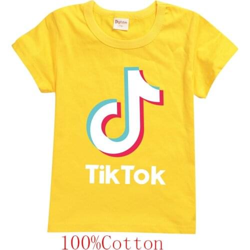 TIK TOK summer T-shirt boys pure cotton T-shirt Girls fashion casual short-sleeved toddler tshirt clothes