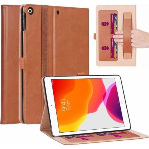 Fashion Business PU Leather Tablet Protect Case For IPad 7th 10.2 inch 2019 Smart Auto Sleep Wake Up Shell Cover Stand Coque+pen