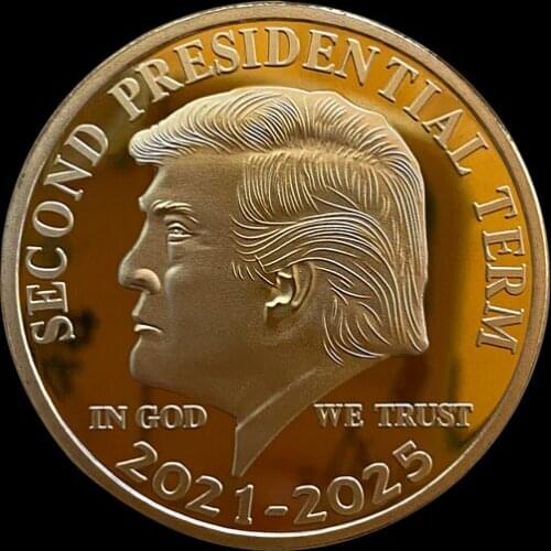 Coins Donald J. Trump Commemorative America 45th President Novelty Coin Collectible Coins Second Presidential Term 2021-2025