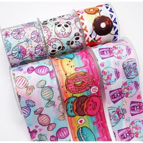Cartoon Grosgrain/Satin Ribbon Foods Printed Ribbon For Crafts Decoration Bow 10Yards 43754