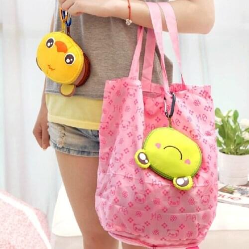 Cartoon cute animal zipper environmental bag portable folding bag waterproof storage bag