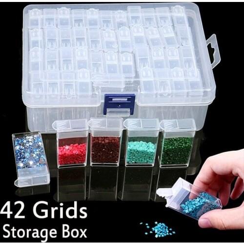 42 Grids Diamond Painting Tools Beads Container Rhinestone Storage Box Diamond Painting Accessories Tools Wholesale Price