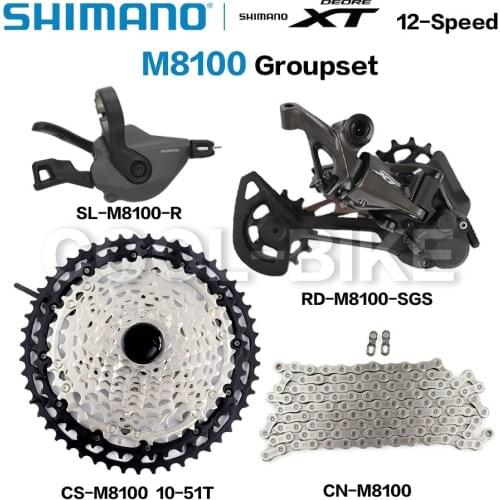Shimano 12 Speed Groupset DEORE XT M8100 Groupset Shifter Lever Rear Derailleur CSMZ901 51T Cassette M7100 KMC X12 Chain