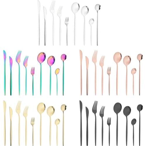 9pcs Stainless Steel Dinnerware Set Home Dining Tableware Tabletop Decoration Cutlery Household Kitchen Cuisine Accessories