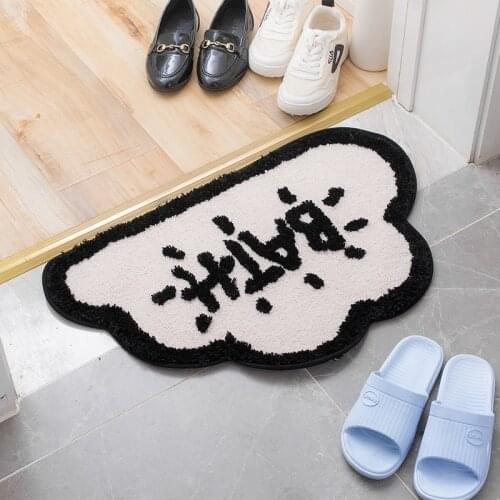 Cloud Thicken Flocking Anti-Slip Bathroom Doormat Non-slip Entrance Outdoor Garden Rugs