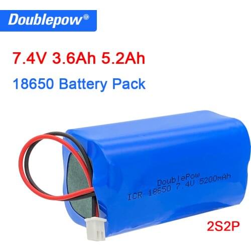 Original Doublepow 18650 lithium battery 7.4v 3600/5200mAh rechargeable battery packs megaphone speaker protection board