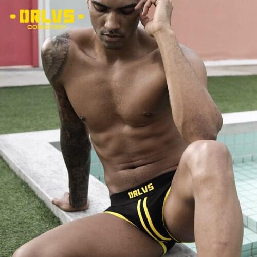 ORLVS Mens Sexy Underwear Briefs Fashion Cotton Comfortable U Convex Underpants Lingerie Male Panties Calzoncillo Hombre OR168