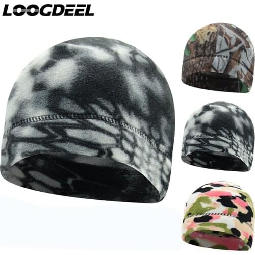 LOOGDEEL Autumn Winter Polor Fleece Fabric Warmth Cap Skin-frienfly Soft Windproof Deepen Fleece Hat Outdoor Cycling Headwear