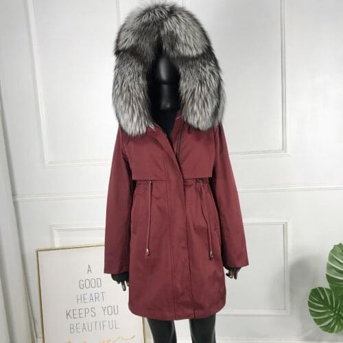 Parka Coats Jackets Hooded Rabbit Fur Lined Overcoat Winter Female Fashion Casual Warm Windproof Outerwear
