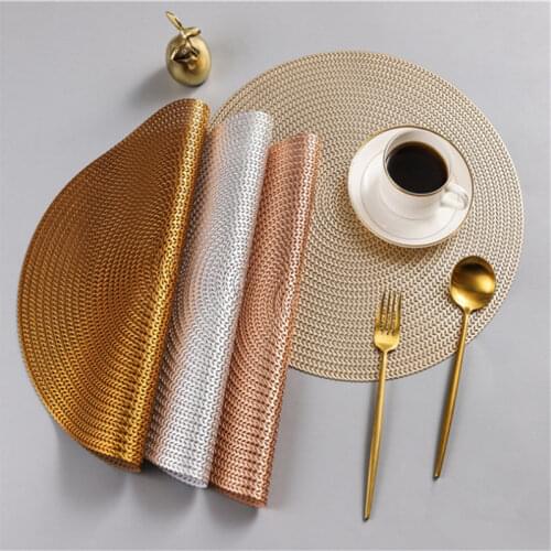 Placemat Kitchen Table Mat Christmas Restaurant Round PVC Nordic Anti-scalding Insulation Table Mat Steak Pad Stand Mug
