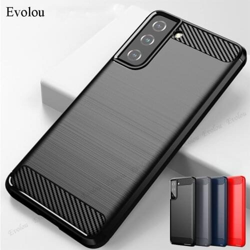 For Samsung S21 S30 Plus Case Shockproof Carbon Fiber Brushed Silicone Bumper Cover for Samsung S20 FE S10 S9 S8 Note 20 Ultta
