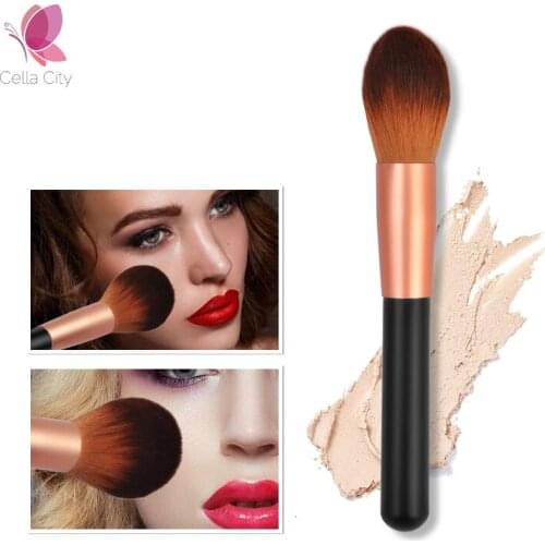 Cellacity 1 PC Handle Makeup Brush Cosmetic Foundation Brushes Plastic Handle Blush Brush Eyeshadow Loose Powder Makeup Tool