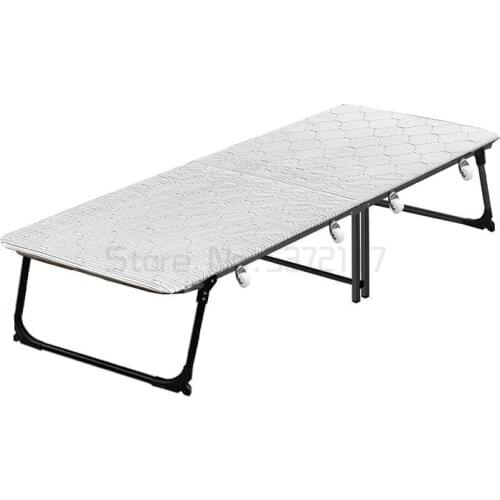 Folding bed nap office lunch break household wood portable simple recliner single bed