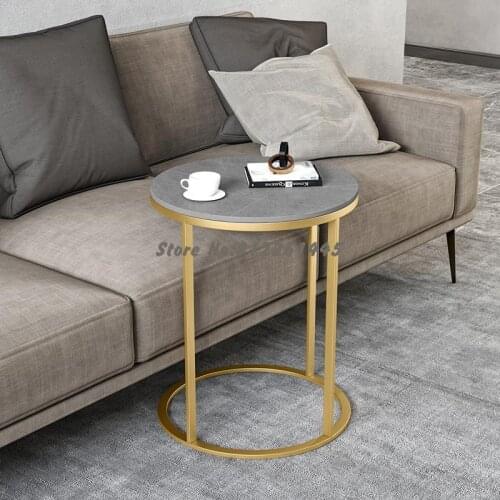 Light Luxury Rock Board Side Table Living Room Simple Modern Sofa Side Cabinet Mini Small Coffee Table Corner Table Italian Beds